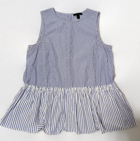 J. Crew Tops - J.Crew Blue Stripe Peplum Top XS | Coastal Mom Style Matching Set Vibe